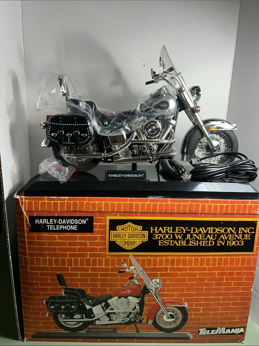 1990 Telemania Harley Davidson motorcycle Telephone